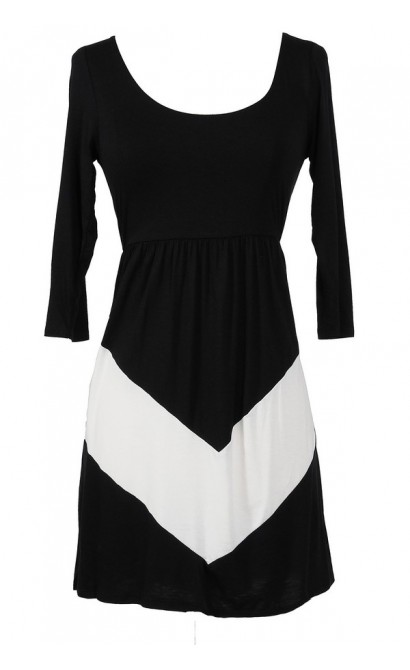 Opposites Attract Black and White Jersey Dress